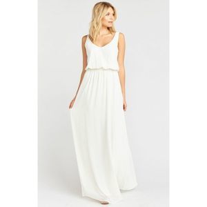 Show Me Your Mumu Kendall Maxi Dress Wedding Cake Chiffon M